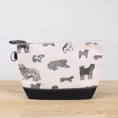 Canvas Zippered Pouch - Dog Print