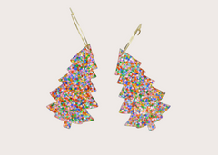 Earrings - Christmas Tree Glitter