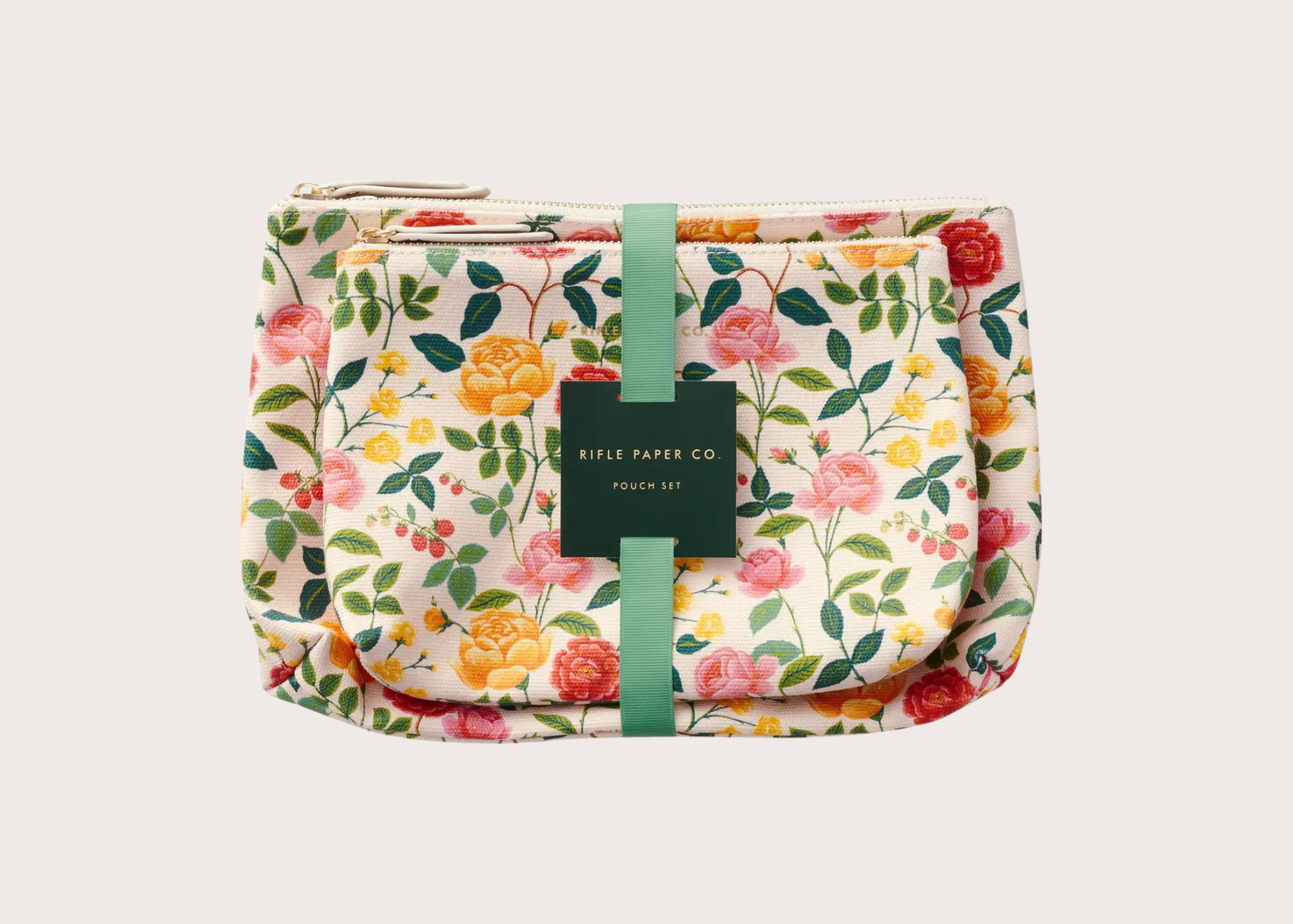 Rifle Paper Co. Zippered Rose Pouch Set