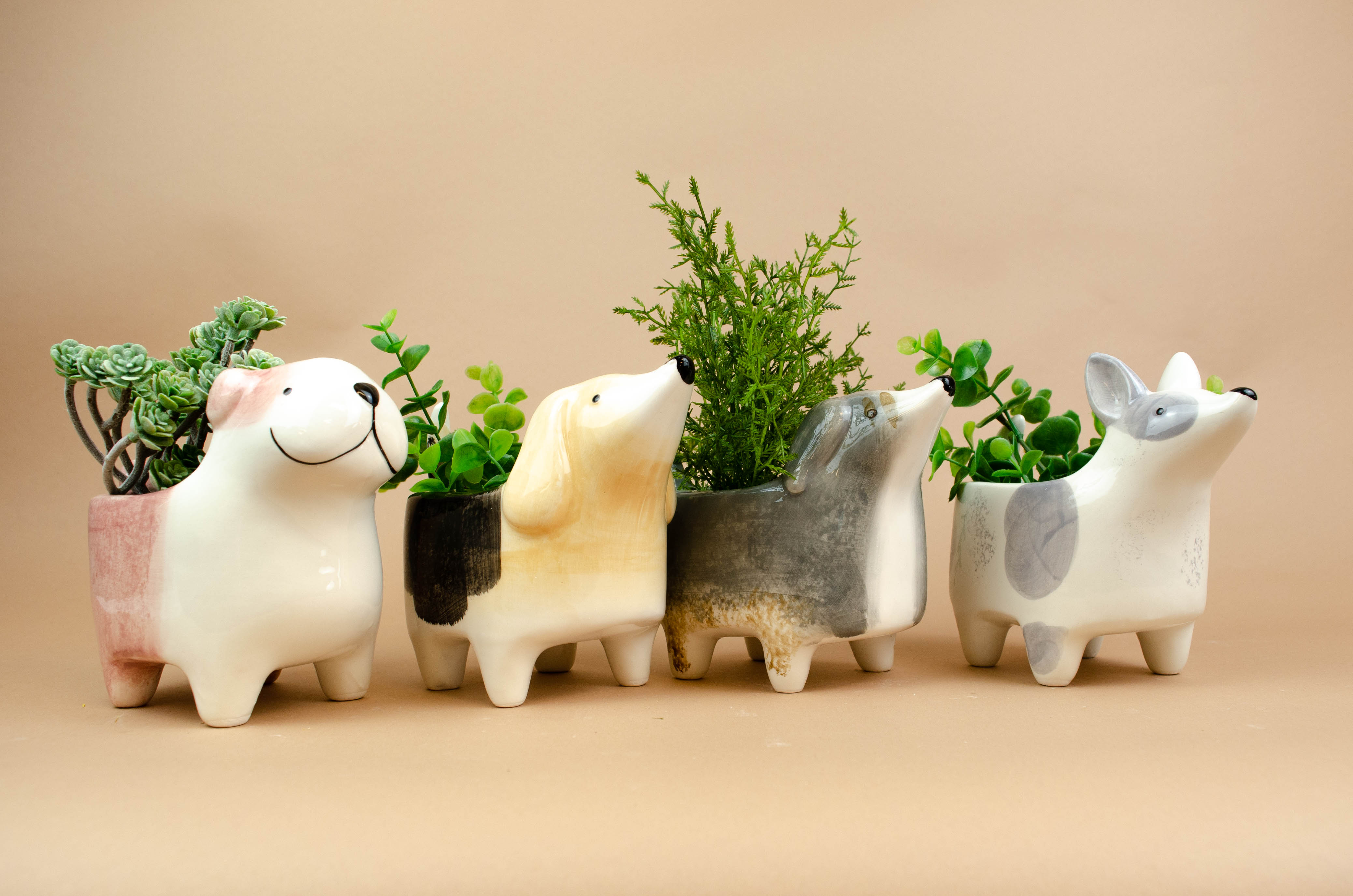 Ceramic Dog Planter - Terrier