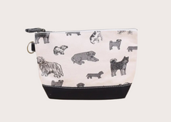 Canvas Zippered Pouch - Dog Print