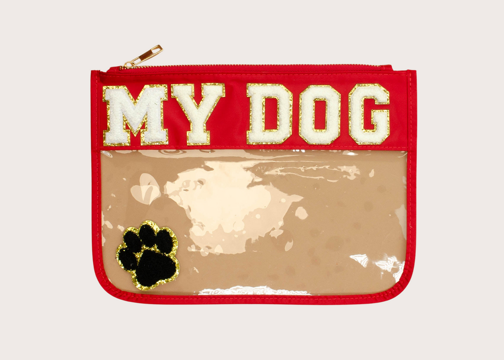 Clear Acrylic Pouch - My Dog/Red