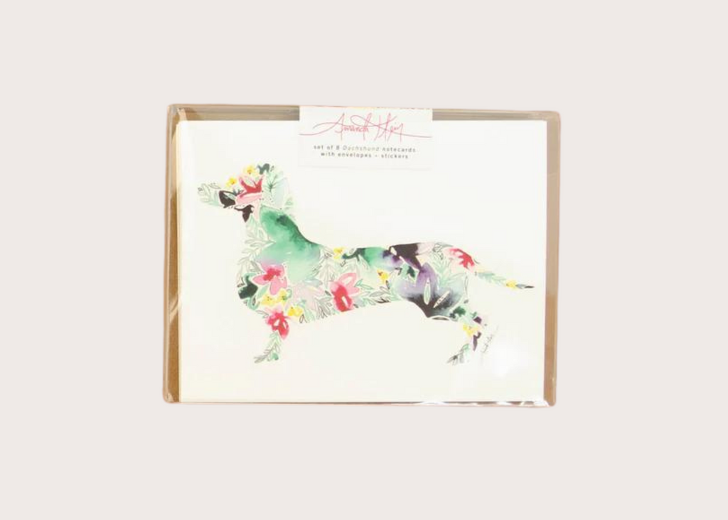 Floral Dachshund Note Cards