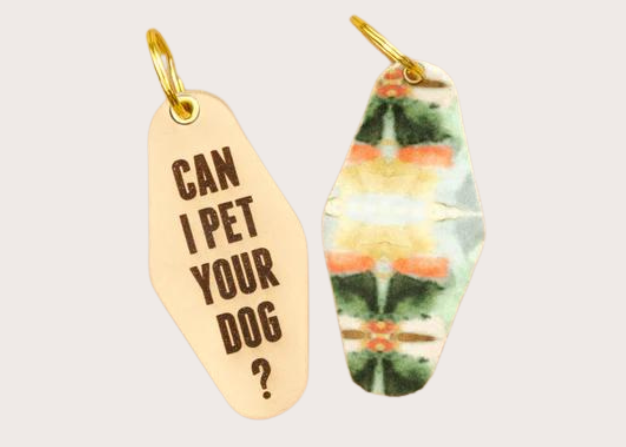 Leather & Velvet Keychain - Can I Pet Your Dog?