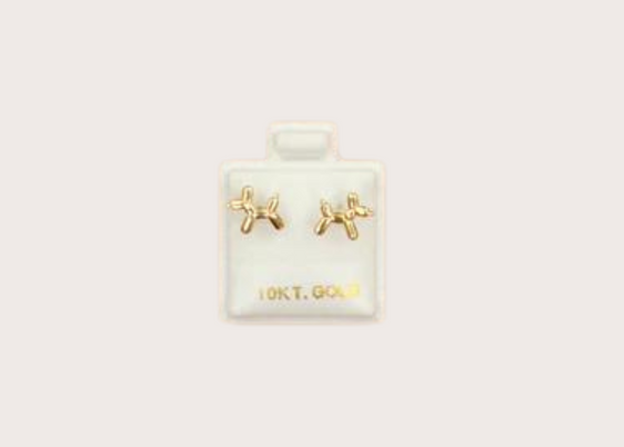 Earrings - 10k Gold - Balloon Dog