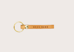 Leather Loop Keychain - Boss Babe