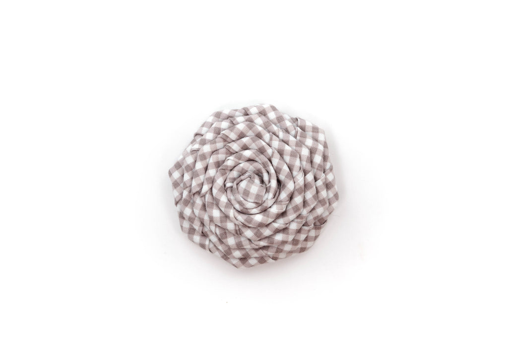 Grey Mini Gingham Flower