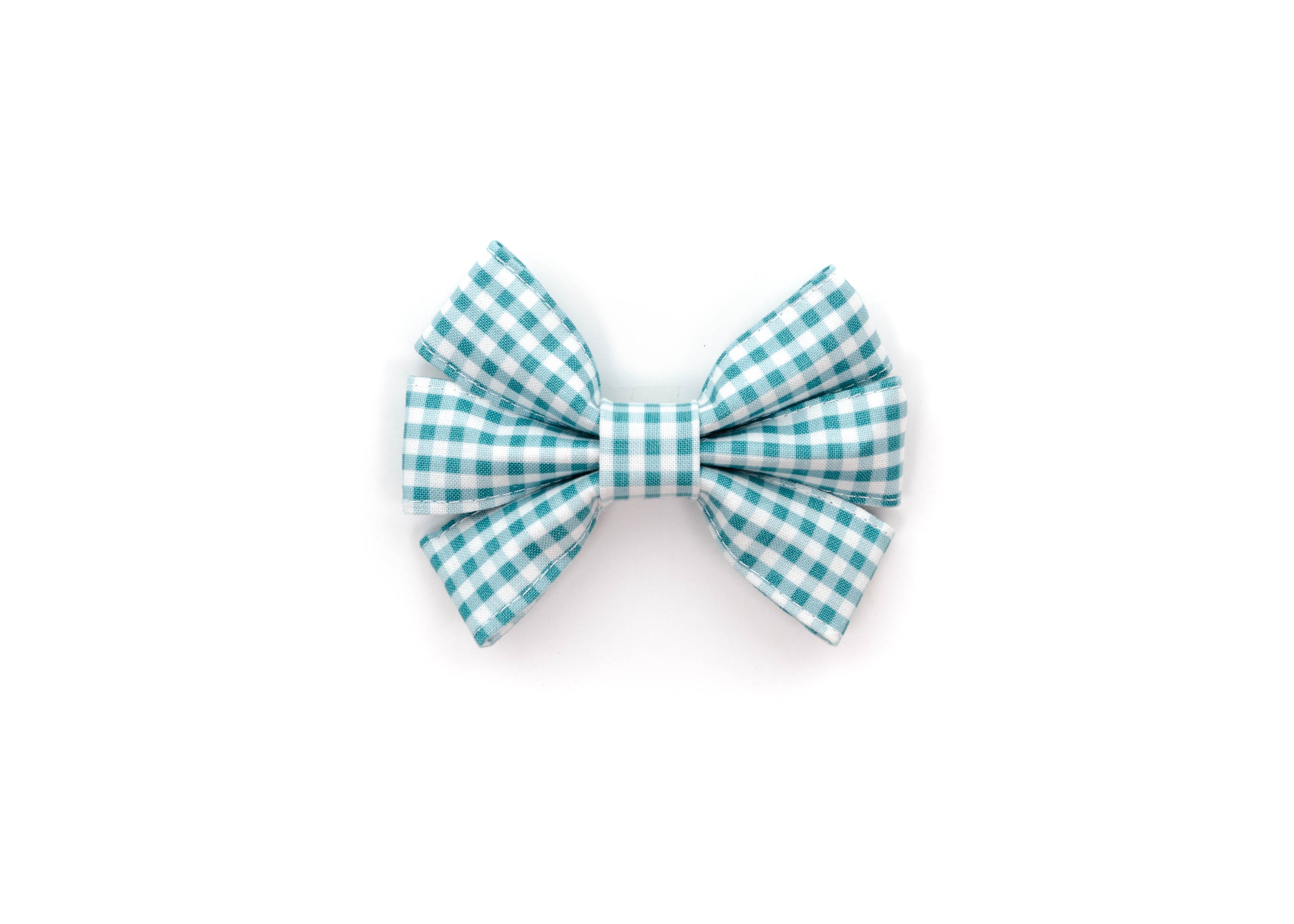 Teal Mini Gingham Girly Bow