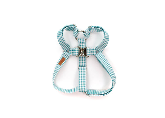 Teal Mini Gingham Harness